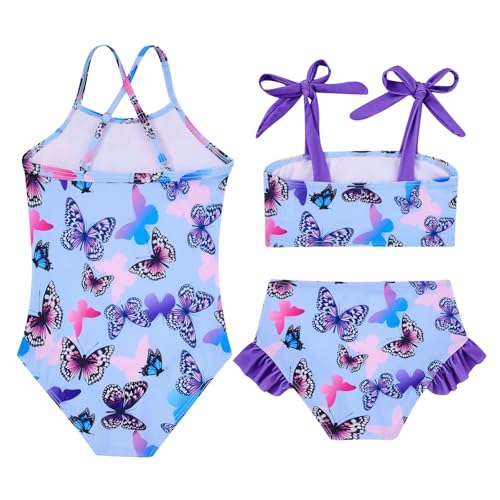 Image of Girls Swimsuit One-piece Bikini Set Two Sets Matching Bathing Suits 2-6T Adjustable Strap Summer Beach
