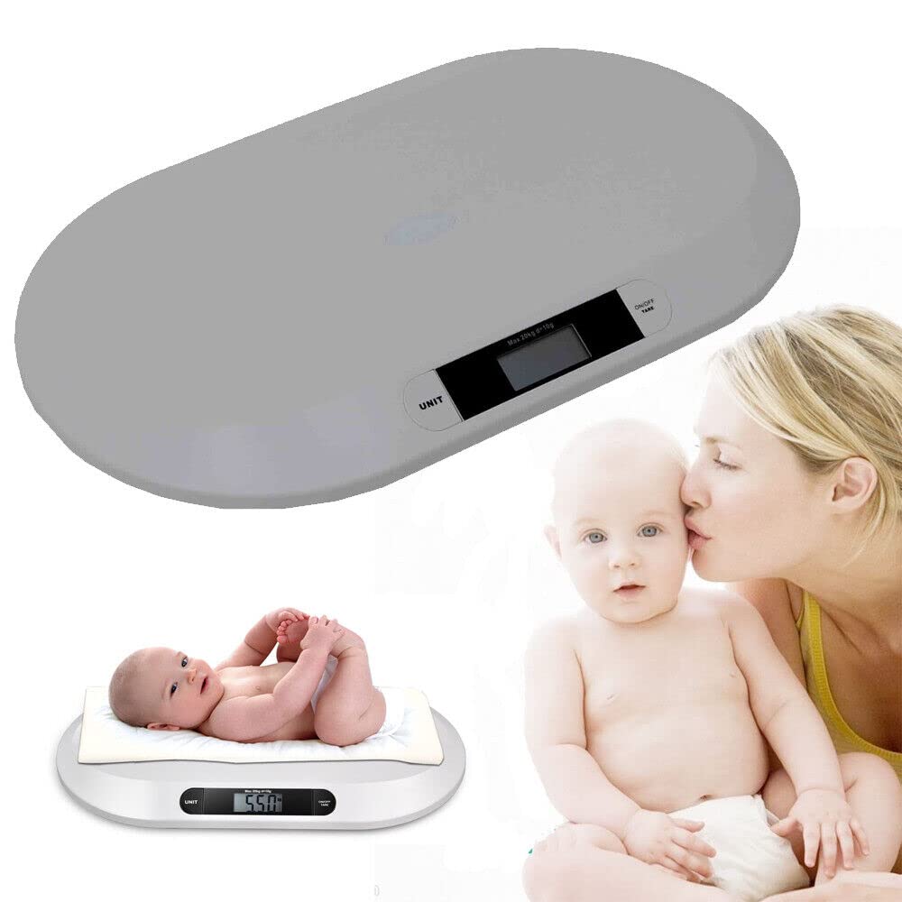 Bilancia per bambini piatta digitale fino a 20 kg, bilancia professionale per animali per bambini, indicatore LED, spegnimento automatico, funzione tara, per pesare bambini, conigli, gatti, cani, ecc
