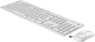 Logitech MK295 Wireless Mouse and Keyboard Combo, Italian QWERTY Layout, White