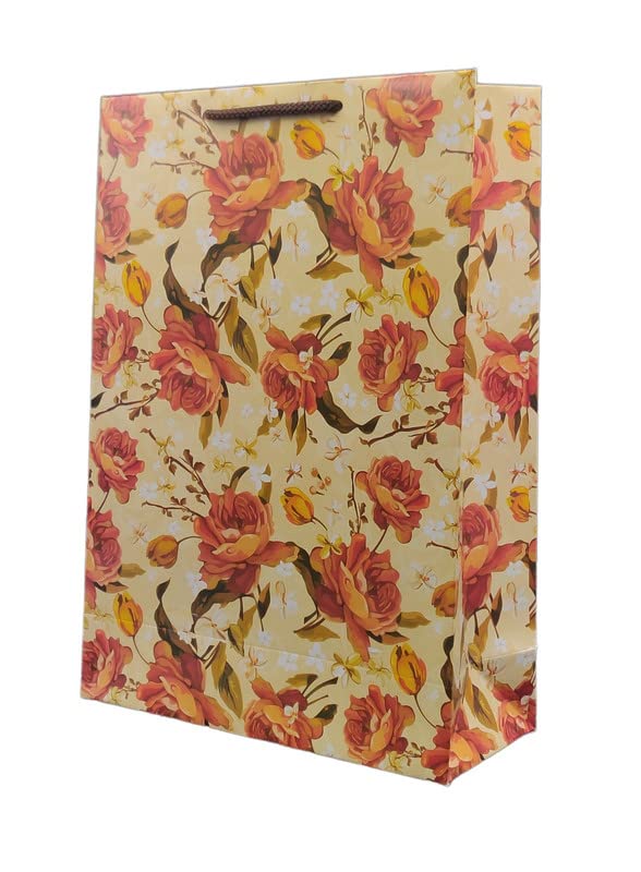 Arrow Paper Products Artistic Rose Design Paper Gift Bags for Return Gift, Small Presents, Weddings, Birthday, Holiday Presents Multicolor Printed (14 x 10 x 4 Inches) Pack Of 40 (B09T9VBD7W) Amazon Price History, Amazon Price Tracker