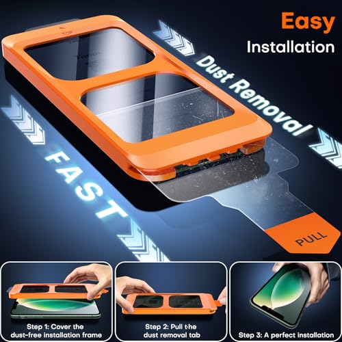 Image of TOCOL for iPhone 11 Pro Max Privacy Screen Protector 9H Hardness Military Grade Shatterproof HD Tempered Glass Full Coverage Easy Installation Case Friendly 2 Pack