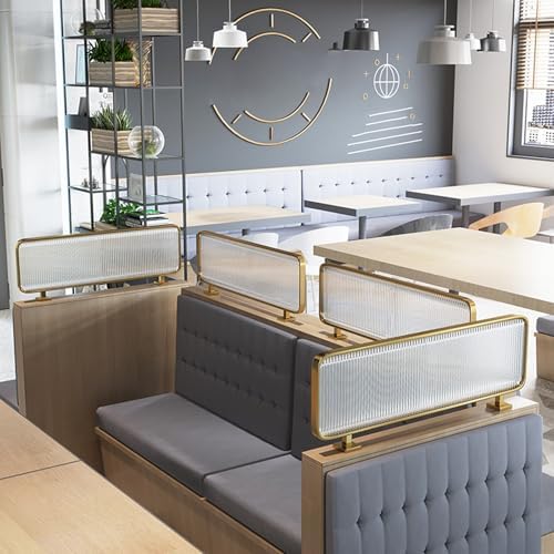 Translucent Glass Desk Privacy Divider for Office & Restaurant Workspaces - Stylish Partition for Enhanced Focus & Collaboration, Space-Saving Design
