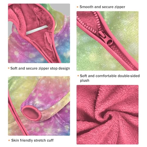 OTVEE Beautiful Rainbow Stars Kids Hoodie Jacket Fall Spring Full Zip Warm Outwear Coat3