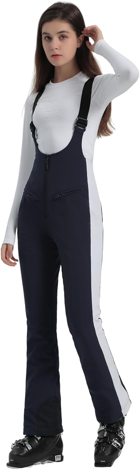 GSOU SNOW Women Ski Bib Pants Snow Overalls Snowboard Waterproof Windproof Insulated Slim Winter Warm High elasticity - Image 3