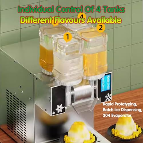 Electric Snow Cone Maker - Commercial Ice Machine with 10-Speed Adjustable Turntable, High-Efficiency Cream Ice Crusher Shaver for Parties and Events