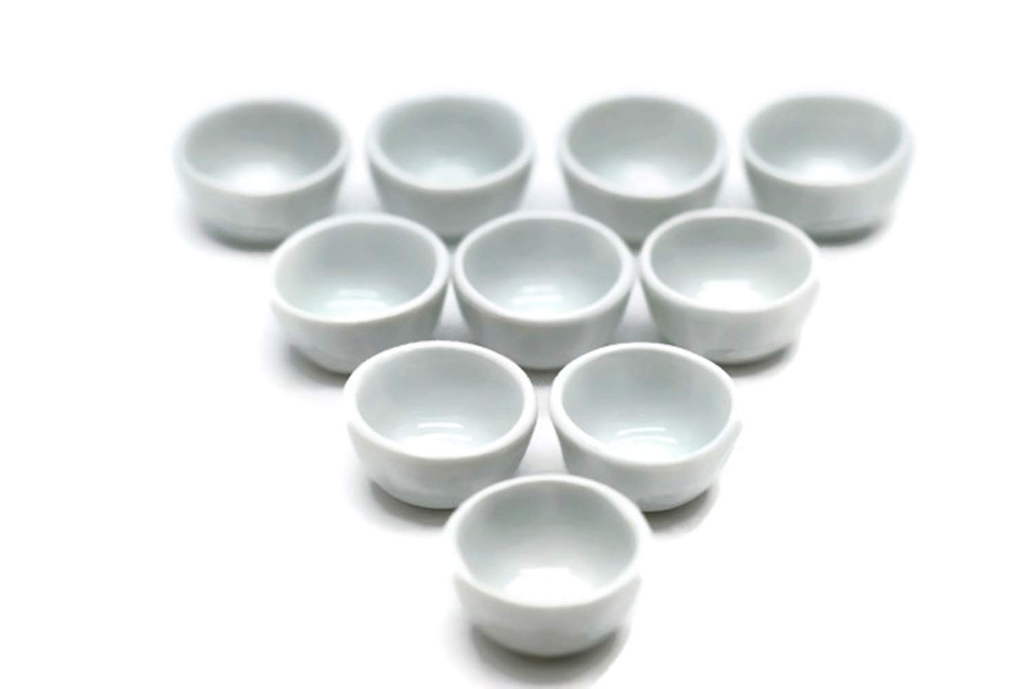 1shop mini 10 White Cearmic Plate Dish Bowl Dollhouse Miniatures Food Kitchen by 1 for You No10