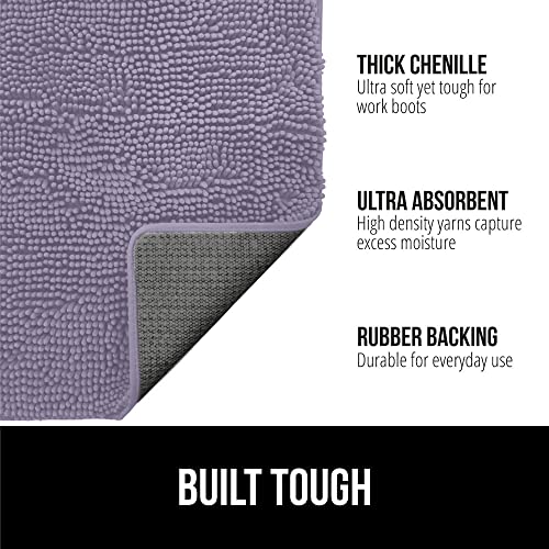 Image of Gorilla Grip Original Indoor Durable Chenille Doormat, 48x30, Absorbent Washable Inside Mats, Low-Profile Rug Doormats for Entry, Mud Room Mat, Back Door, High Traffic Areas, Soft Purple