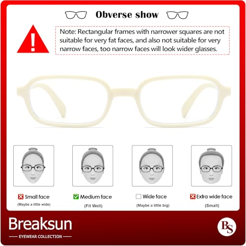 Image of Breaksun Retro Rectangle Glasses for Women Men Small Square Blue Light Blocking Glasses Vintage Eyeglasses