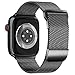 ToouYoor Ersatzarmband Kompatibel mit Apple Watch Armband 42mm 44mm 45mm, Metal Mesh Edelstahl Damen Herren Armband mit Magnet für iWatch Series SE 7/6/5/4/3/2/1,Schwarz