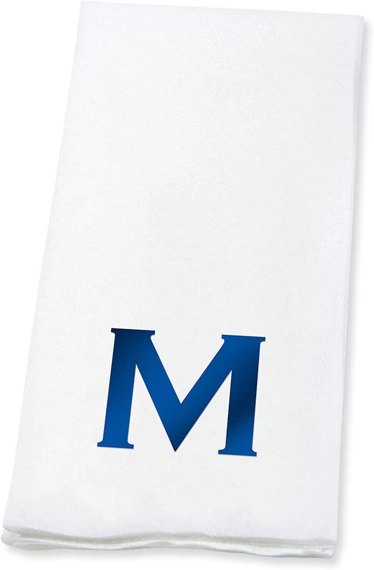 Lillian Vernon Copperplate Personalized Monogram Guest Towels - 5 Foil Initial Color Options, Linen Feel Disposable Set for Bathroom, Wedding, & Party - Pack of 100, 13"x17" Open, 4.5"x8.5" Folded