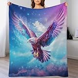 Decke Flannel Kuscheldecken Adler Couchdecke, Warme Weiche Vier Jahreszeiten Decken, Schlafdecke Tagesdecke 100×130cm