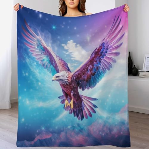 Decke Flannel Kuscheldecken Adler Couchdecke, Warme Weiche Vier Jahreszeiten Decken, Schlafdecke Tagesdecke 100×130cm