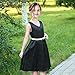 Sunny Fashion Girls Dress Black Party Elegant A Line V Neck Waist Belt Sleeveless Size 6