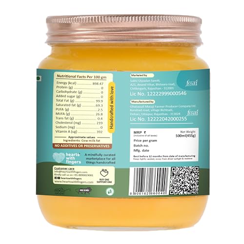Image of Daichi - Premium Cow Ghee - 500ML (Pack of 1) | Pure, Natural, & Healthy | Grass-Fed Cows | Danedar Texture | Rich In Good Fats & Antioxidants | Easy To Digest | Crafted in Small batches