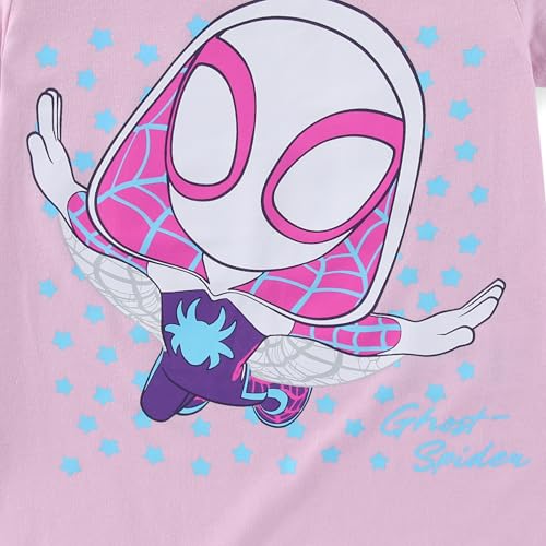 Image of Marvel Spider-Gwen Ghost Spider Girls Short Sleeve T-Shirt and Bike Shorts Set for Toddler to Big Kids