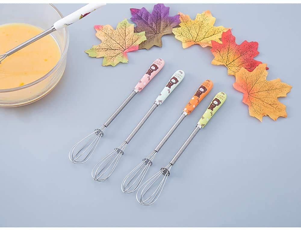 Batidora de Mano, batidora de Huevos, Manual para el hogar, de Mano, de Acero Inoxidable, Mini Varilla para batir, batidora de Huevos, Aparato de Cocina (Color: E)
