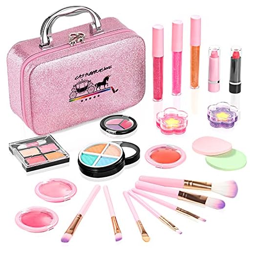 AstarX Makeup Toys for Kids,Real Washable Cosmetics Safe & Non-Toxic Beauty Set for Party Game Halloween Christmas Birthday