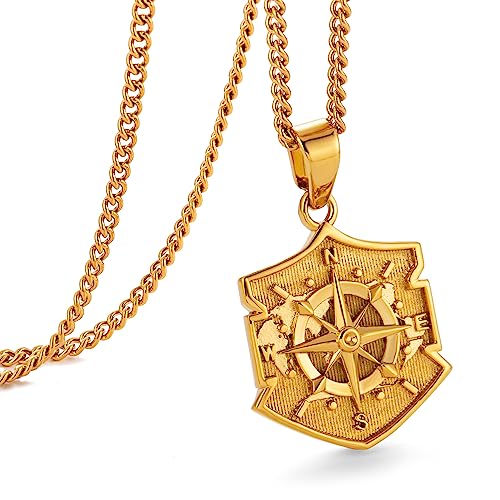 Collier boussole pendentif vintage, un cadeau unique pour homme