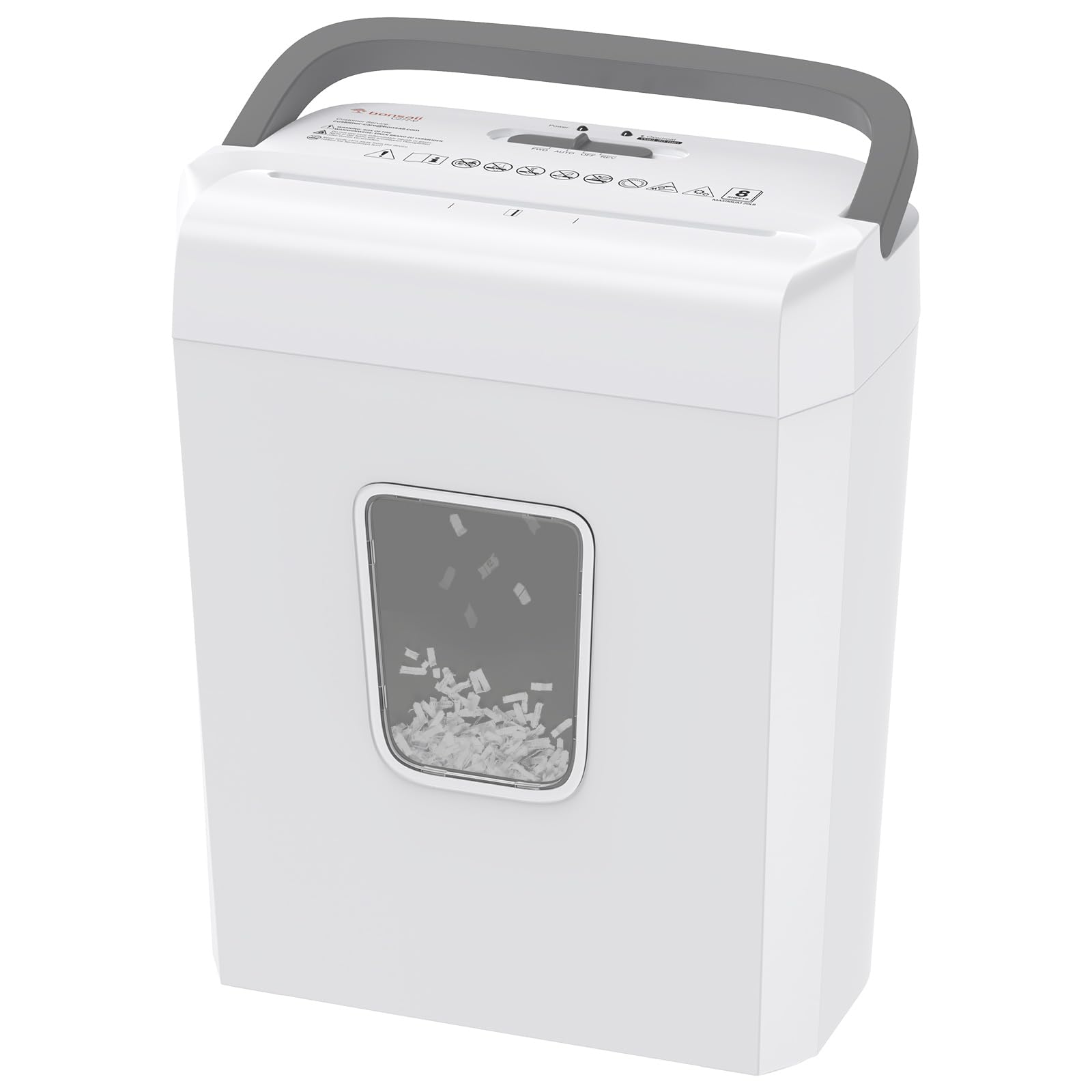 Tritadocumenti Bonsaii 8 Fogli - Taglio A Croce 5x18mm, Distrugge Carte Di Credito, Cestino 13L - Foto 3