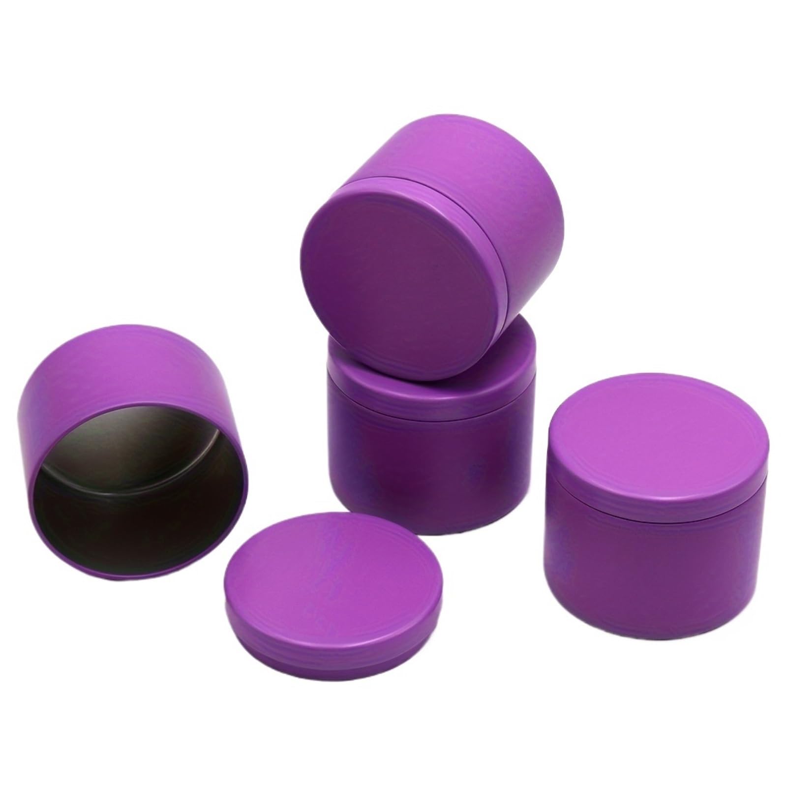 REEYUILOF Candle Tins 12pcs, 4oz Containers for Making Candles, Bulk Jars, DIY(Purple)