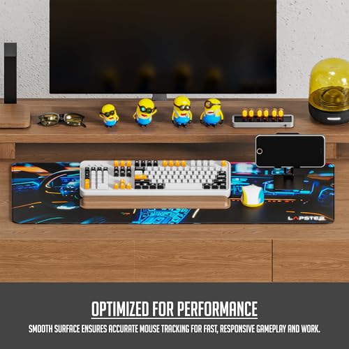 Image of Lapster Dashboard Design Desk mat (800 mm x 300 mm x 2 mm) Mouse pad Gaming | Mouse mat | Curated Stitched Edges| Non-Slip Rubber Base|Keyboard and Mouse pad for Home & Office(Dashboard)