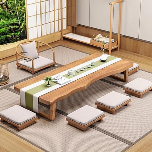 Table de Sol en Bois Massif Style Japonais Élégance de Réception Haute Qualité