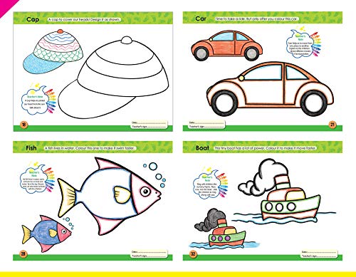 Image of Woodsnipe Colouring Books Combo Pack for Preschool Ages 2 to 5| Introduction to Colours, Pencil Control with Pattern, Lines, Curves| Simple to 3D objects, Shapes, Patterns. Develops Fine Motor Skills
