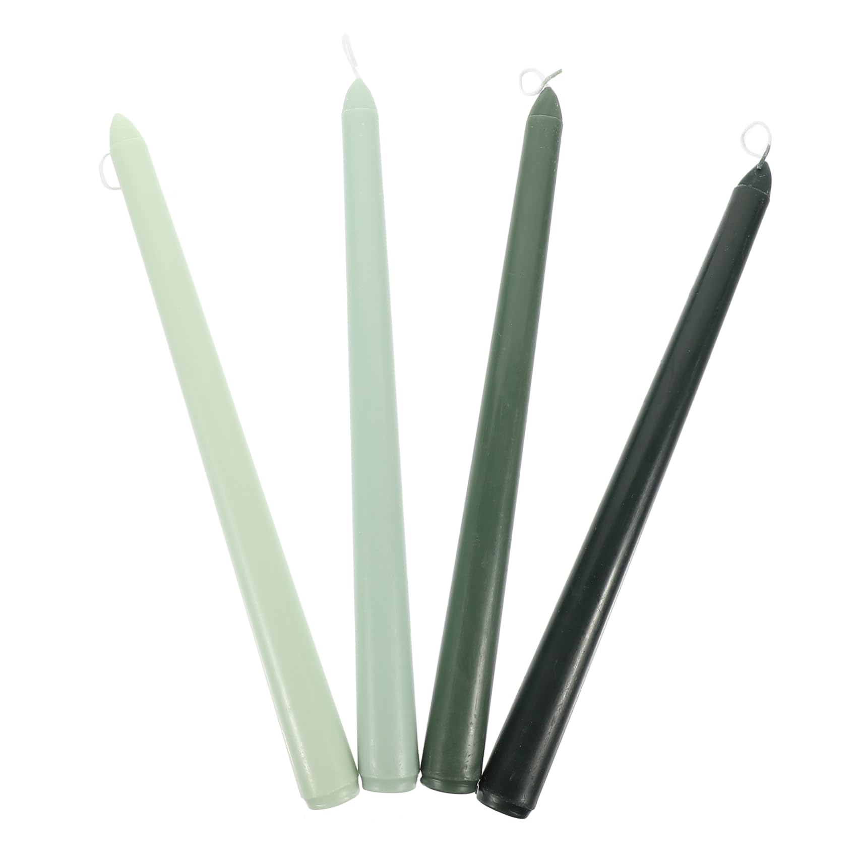 Zerodeko 4pcs Romantic Long Pole Scented Candles in Green Paraffin for Dining and Birthday, Smokeless Decorative Light Wedding Party Ornament with Design