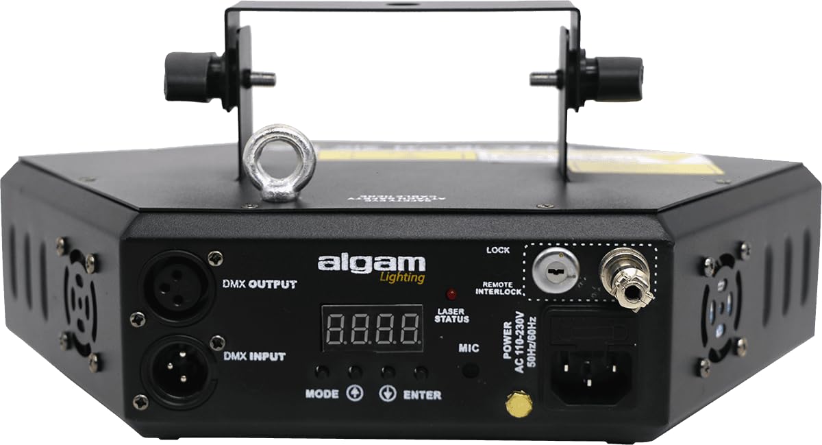 ALGAM LIGHTING - SPECTRUM SIX RGB - Laser d'Animazione 6 Raggi 360mW RGB - Laser Class 3B - IP20-300 x 210 x 140 mm