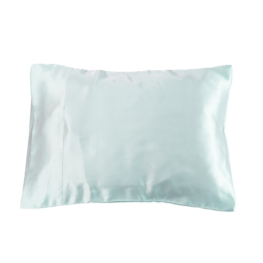 LilySilk 100% Pure Silk Pillowcase Toddler Travel Size, Pale Turquoise, 16" x 24"
