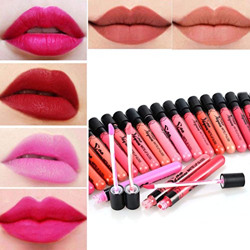 24 Colors Waterproof Beauty Makeup No-fade Liquid Lip Gloss Matte Lipstick Pen