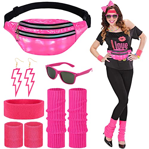 Kitnelw 80er Jahre Outfit Damen 80er Jahre Kostüm 80er Jahre Accessoires...