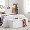 SONGMICS Cassapanca Contenitore 120L, Pouf Contenitore, Panca Poggiapiedi Pieghevole, Capacità di Carico di 300 kg, Seduta Imbottita, Bianco LSF702. #1