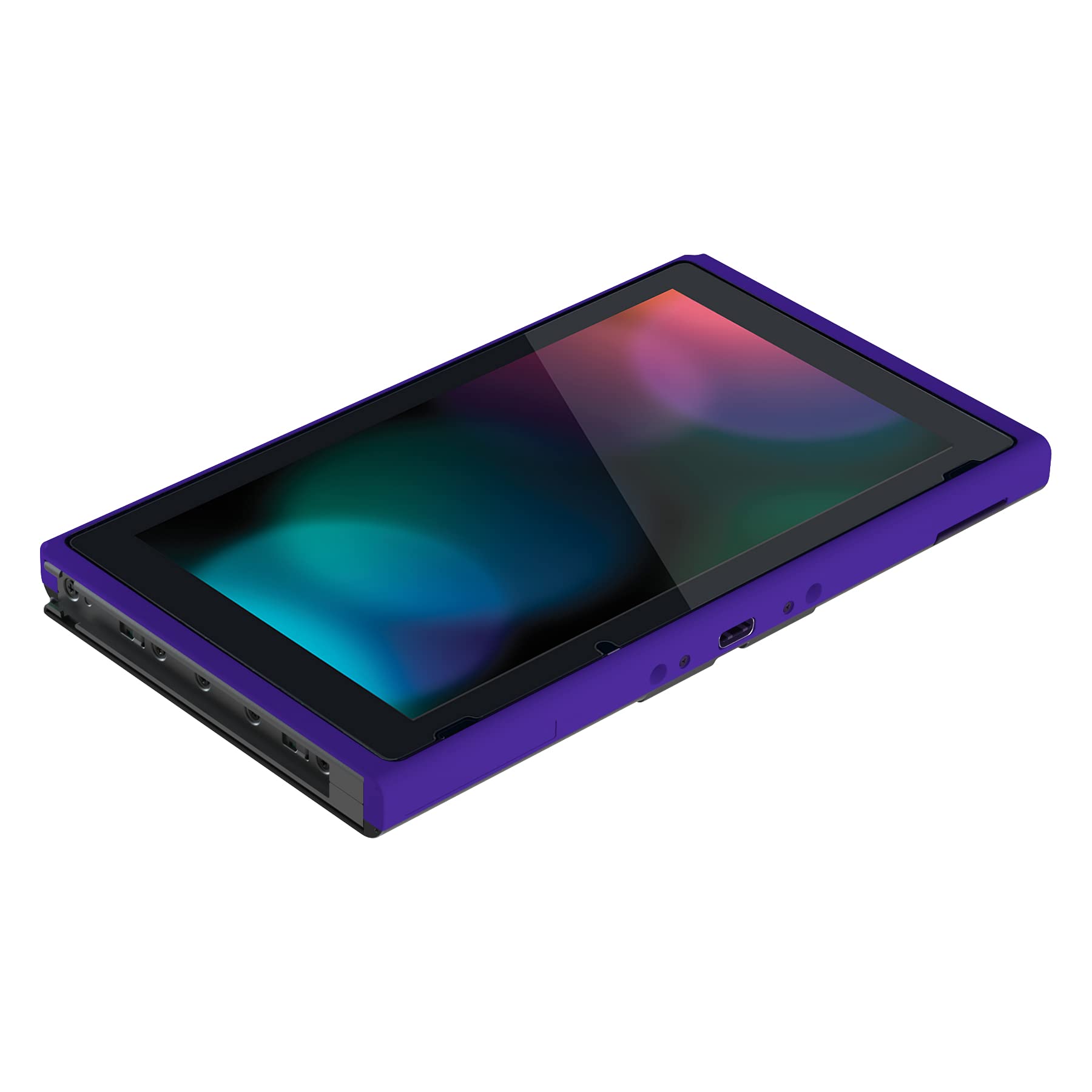 eXtremeRate Coque Cadre de Remplacement pour Nintendo Switch Console, Coque Cadre Customisé pour Nintendo Switch Console, avec Bouton Volume Power Plateau, Violet
