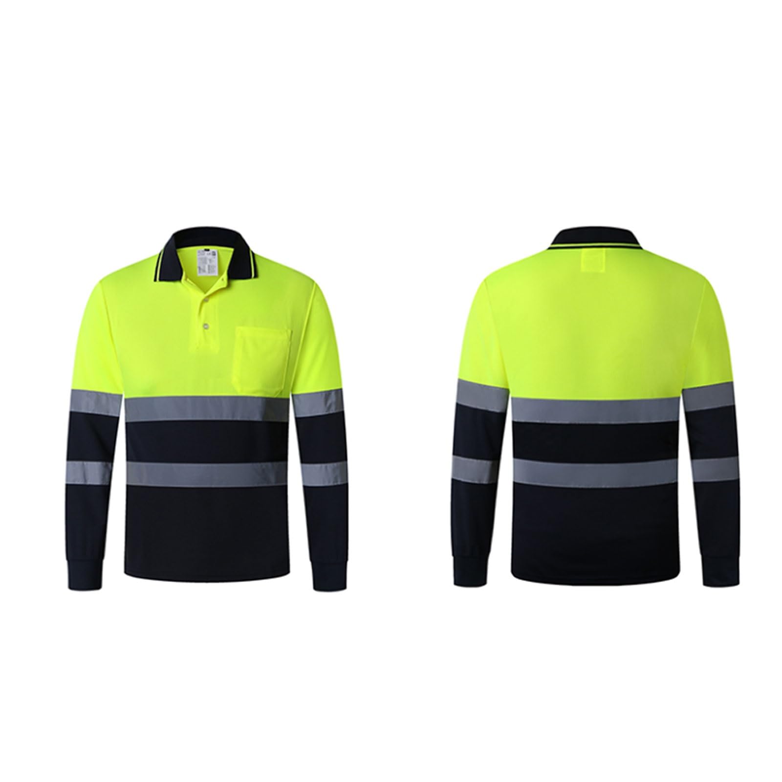 Polo reflectante de manga larga, camisa de trabajo de seguridad de alta visibilidad for construcción, for hombres y mujeres, parte superior reflectante duradera. chaleco reflectante