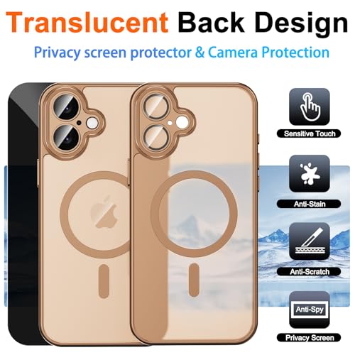 Image of for iPhone 17 Case with Privacy Screen Protector, Brown