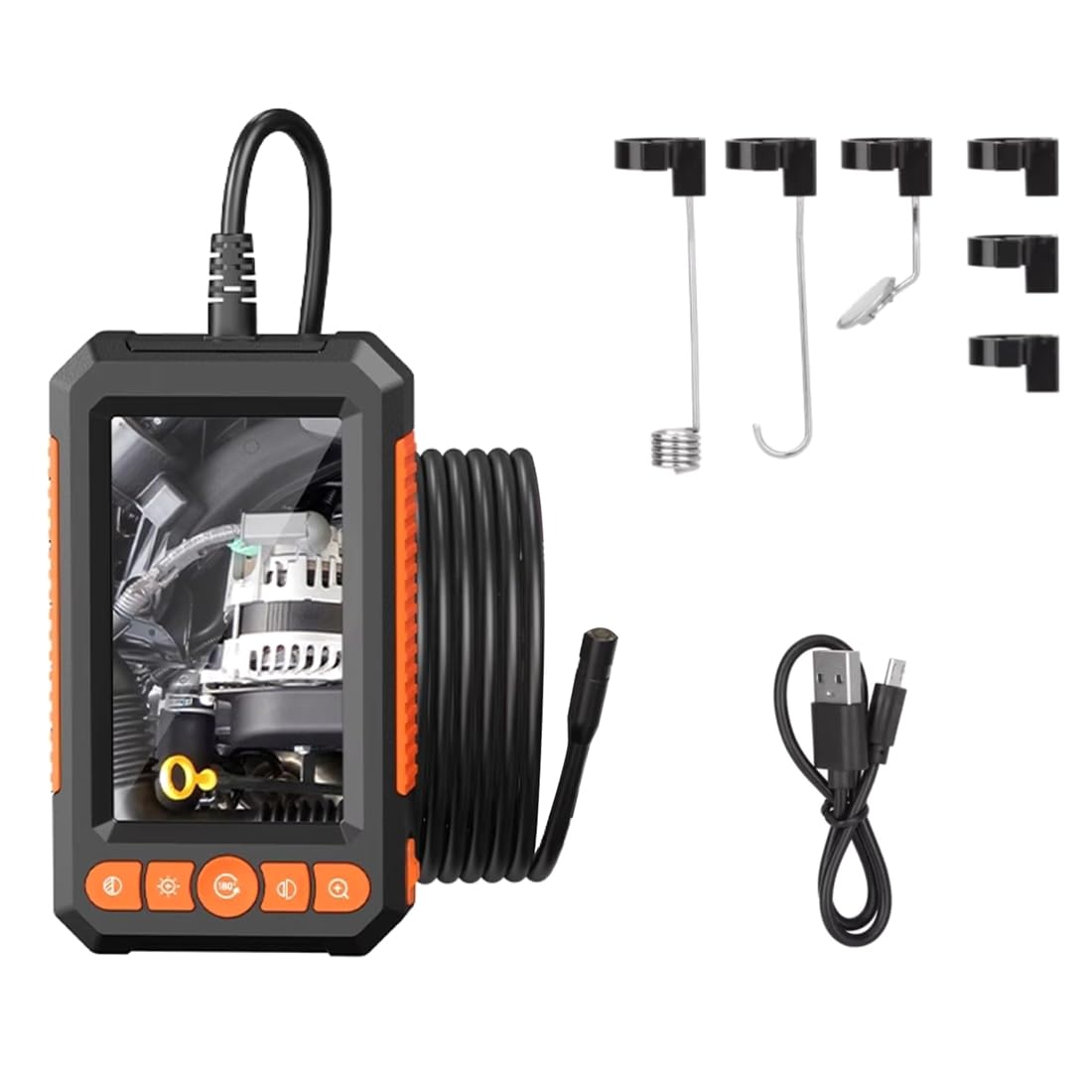 Jnchdghwa As Shown Industrial Endoscope Camera 4.3 Inch Screen 1080P Hd Led Car Pipe Inspection Borescope Ip67 Waterproof
