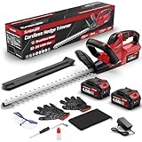 SundpeyPRO Tagliasiepi a Batteria 21V - Tagliasiepi Elettrico con 2 Batterie da 4.0Ah, Motore Brushless 600W, Taglia Siepe Giardino con Lunghezza Lama 52cm e Taglio Diametro 15.5mm, per Siepi, Arbusti
