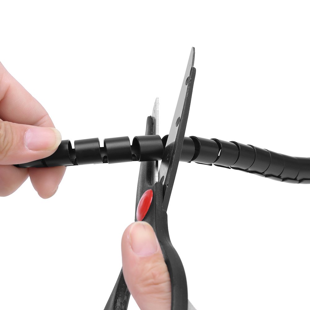 Wąż kablowy ze środkiem do ciągnięcia, dostępne w wielu kolorach i rozmiarach, elastyczny, trwały spiralny organizer do kabli organizator kabli (srebrny 3,0 m * 16 mm)