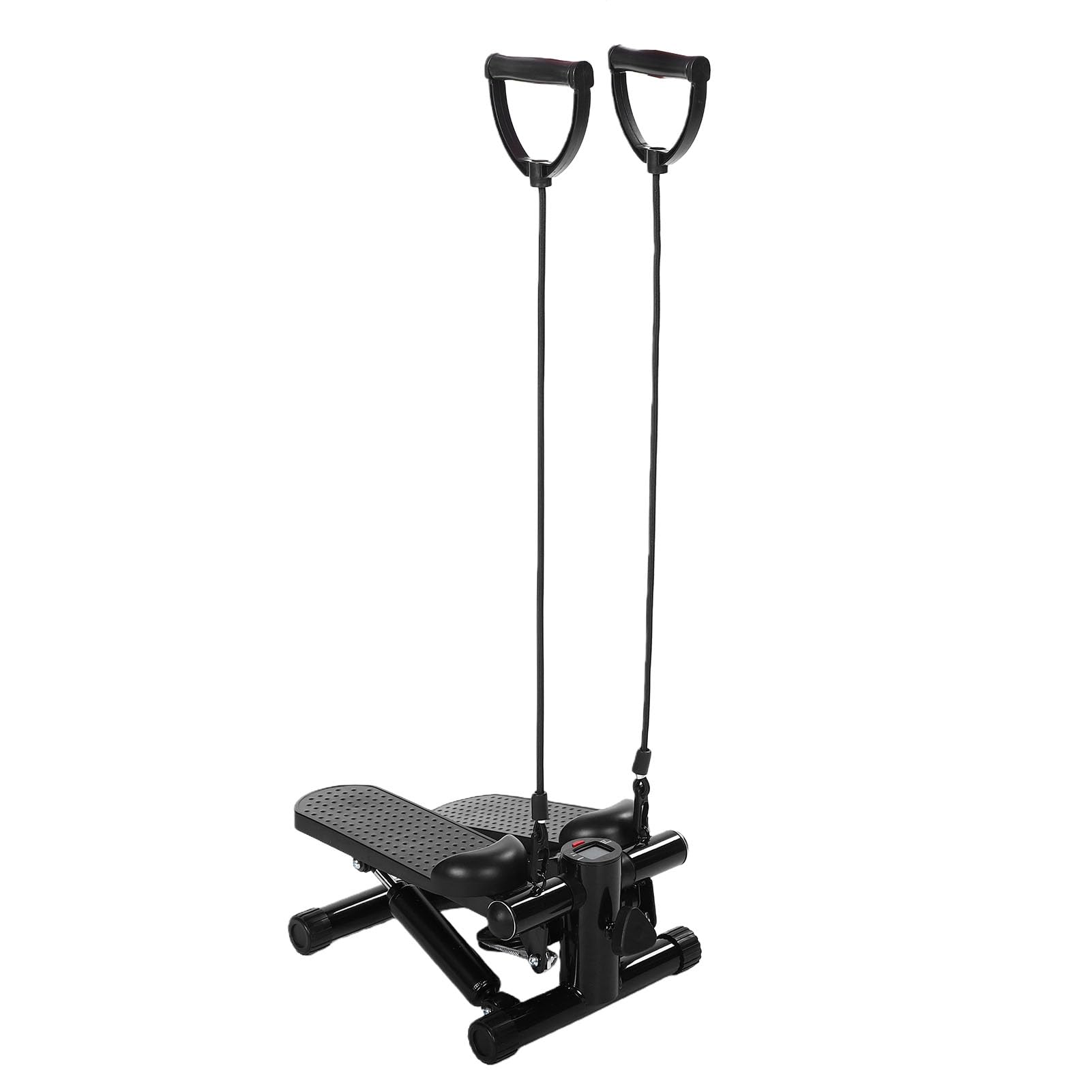 Stepper Fitness Idraulico Silenzioso con Regolazione a Tre Livelli, Macchina per Allenamento Step Tipo Scale con Bande, Schermo LED per Casa