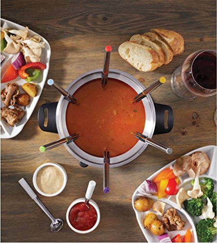 image for Starfrit 20-Piece Fondue Party Set | Includes: 1.7 qt Fondue Pot, Cera