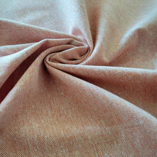 Image of Cotton Tablecloth, Edge Trim, Rust, 60 x 108 in | Heavyweight chambray cotton, embroidered edge trim, 6-8-seater rectangle, machine washable, everyday dining and hosting