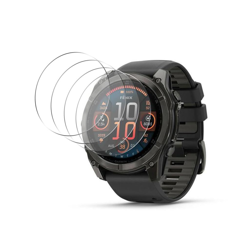 dla [4 Pack] Garmin Fenix 8 51mm Ochraniacz Ekranu, HD Clear Szkło Hartowane do Ochrony Ekranu, [Anti-Scratch]-Clear