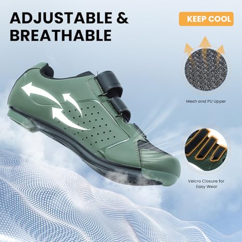 Men's Peloton Cycling Shoes – 2 & 3 Bolt Look Delta Cleat Spin Bike Shoes - Compatible with SPD Clips – Perfect for Indoor & Outdoor Road Cycling4