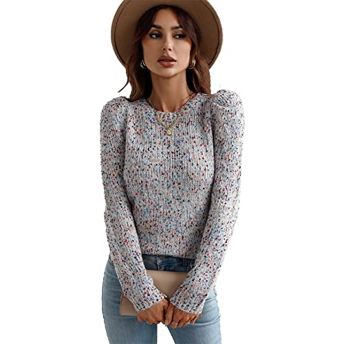 YiLianDa Pullover Damen Strickpullover Rundhalsausschnitt Winter Langarm...