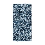 ALAZA Vintage Japanese Ocean Waves Ultra Soft Hand Towel Wash Cloths for Bath, Hotel, Gym, Spa, Beach and Exercise(16' x 30')