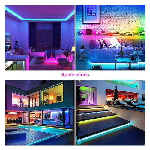 Image of 16.4FT WS2812B 5V LED Strip Lights 150 Individual Addressable RGB IC 5050SMD LEDs - Flexible White PCB IP30-30LEDs /m MagicRGB Dream Color for DIY Chasing Color Project (No Power Supply & Controller)