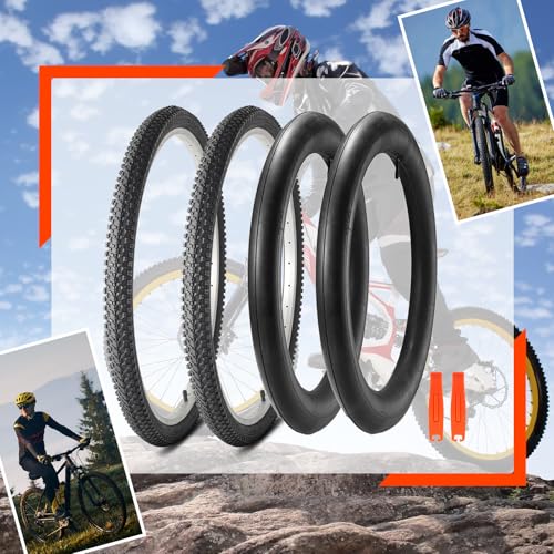 CALPALMY (2-Set) 18″/20″/24″/26″ Mountain Bike Tire and Tube