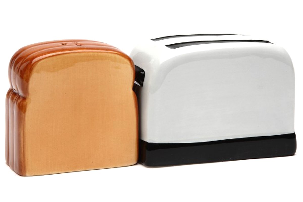 Toaster and ToastMagnetic Ceremic Salt and Pepper Shakers