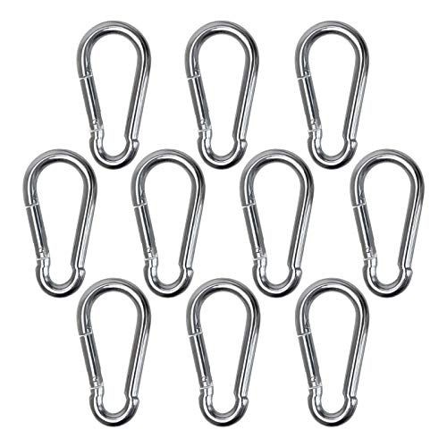 BB Sport 10 mosquetones de acero electrogalvanizado DIN5299-70 x 7 mm